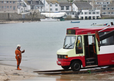 Bus,St Marys,Scilly Isles,Island,transport,isolation,beach,ramps,ferry,sea,public transport Island life harbor isles of Scilly